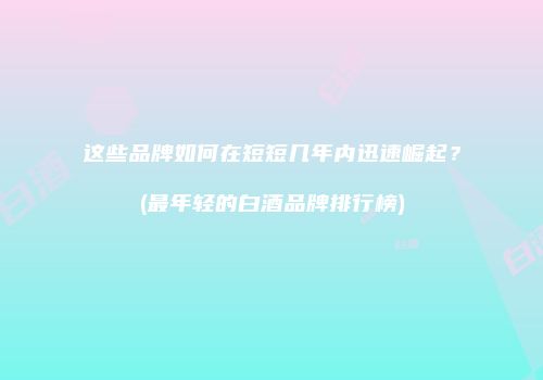 这些品牌如何在短短几年内迅速崛起？(最年轻的白酒品牌排行榜)