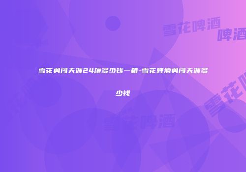 雪花勇闯天涯24罐多少钱一箱-雪花啤酒勇闯天涯多少钱