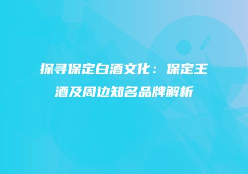 探寻保定白酒文化：保定王酒及周边知名品牌解析