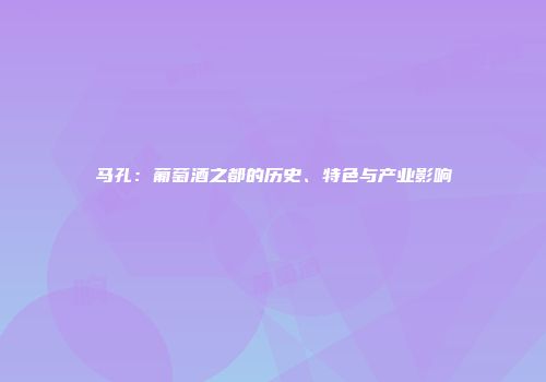马孔：葡萄酒之都的历史、特色与产业影响