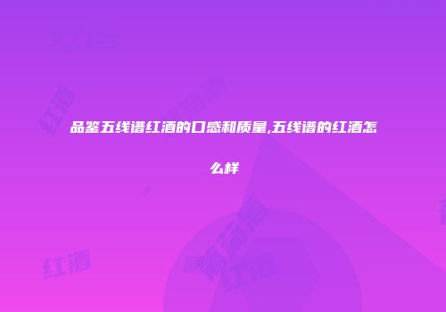 品鉴五线谱红酒的口感和质量,五线谱的红酒怎么样