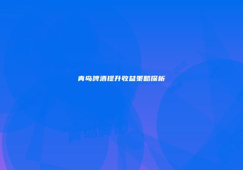 青岛啤酒提升收益策略探析
