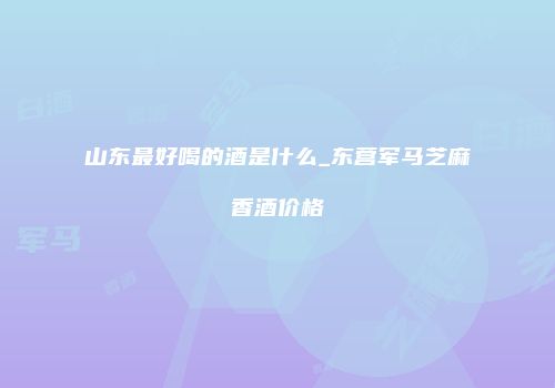 山东最好喝的酒是什么_东营军马芝麻香酒价格