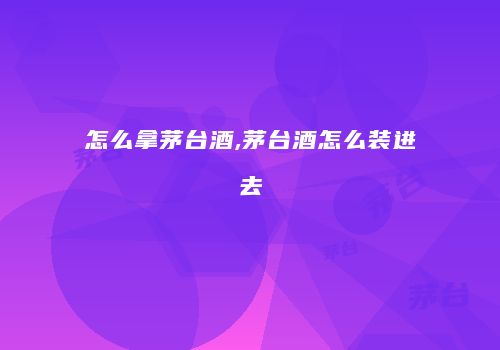 怎么拿茅台酒,茅台酒怎么装进去