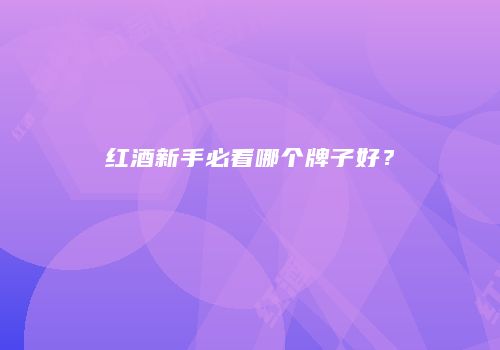红酒新手必看哪个牌子好？