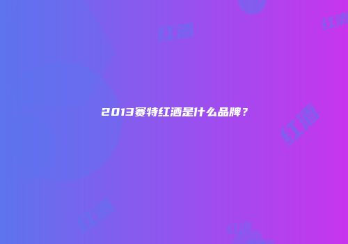 2013赛特红酒是什么品牌？