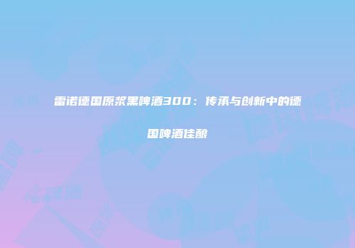 雷诺德国原浆黑啤酒300：传承与创新中的德国啤酒佳酿