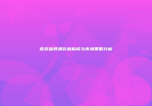燕京罐啤酒价格构成与市场策略分析