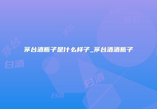 茅台酒瓶子是什么样子_茅台酒酒瓶子