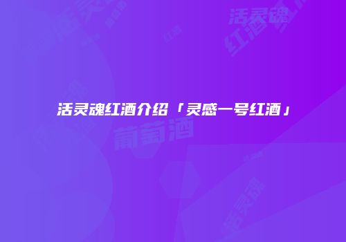 活灵魂红酒介绍「灵感一号红酒」