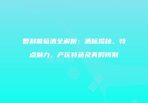 智利葡萄酒全解析：酒标揭秘、特点魅力、产区特色及真假辨别