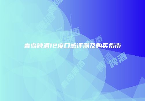 青岛啤酒12度口感评测及购买指南