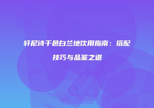 轩尼诗干邑白兰地饮用指南：搭配技巧与品鉴之道