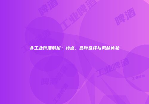 非工业啤酒解析：特点、品牌选择与风味体验