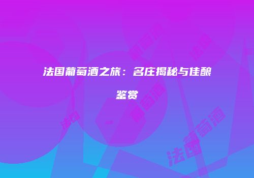 法国葡萄酒之旅：名庄揭秘与佳酿鉴赏