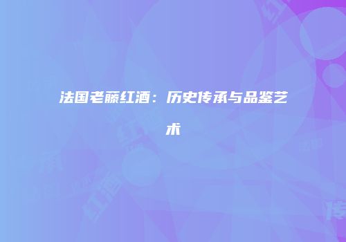 法国老藤红酒：历史传承与品鉴艺术