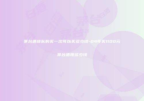 茅台酒排队购买一次可以买多少钱-04年买1100元茅台酒现多少钱