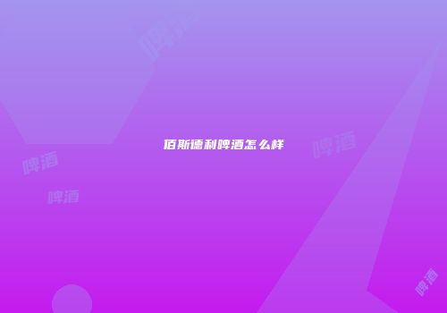 佰斯德利啤酒怎么样