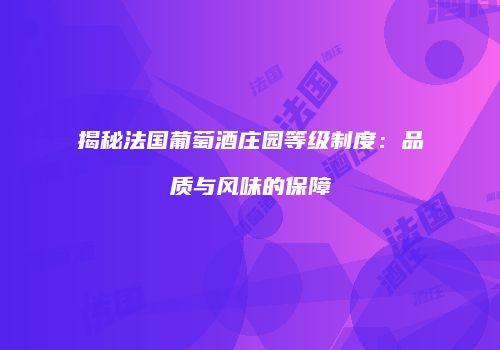 揭秘法国葡萄酒庄园等级制度：品质与风味的保障