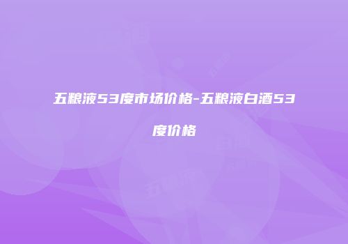 五粮液53度市场价格-五粮液白酒53度价格