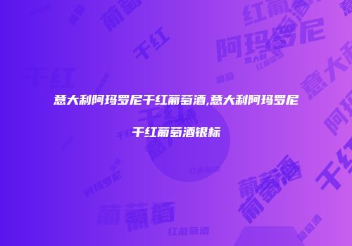 意大利阿玛罗尼干红葡萄酒,意大利阿玛罗尼干红葡萄酒银标