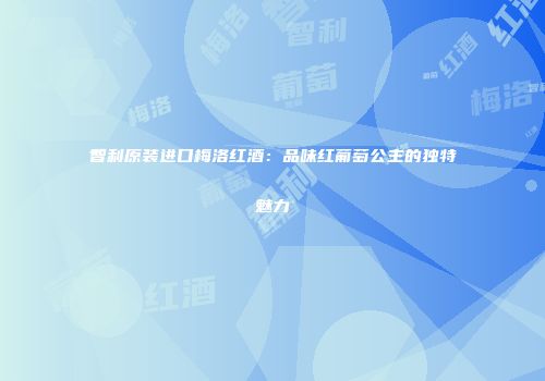智利原装进口梅洛红酒：品味红葡萄公主的独特魅力