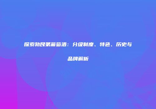 探索勃艮第葡萄酒：分级制度、特色、历史与品牌解析