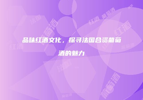 品味红酒文化，探寻法国合资葡萄酒的魅力