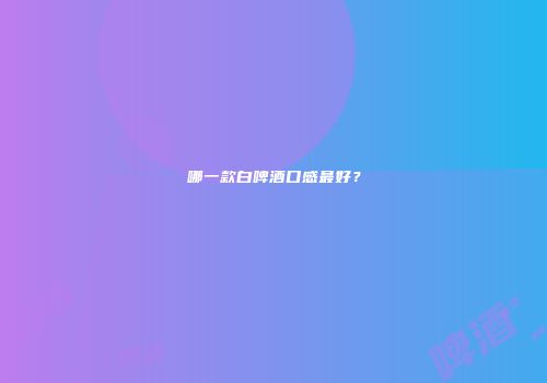 哪一款白啤酒口感最好？