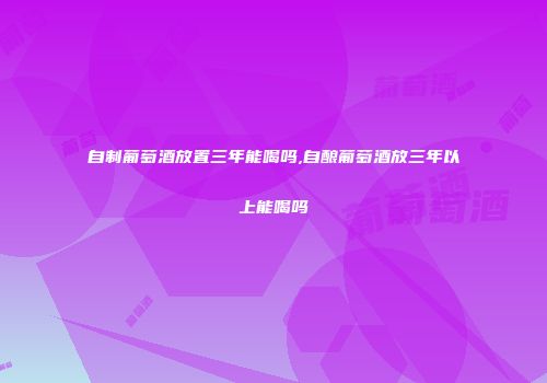 自制葡萄酒放置三年能喝吗,自酿葡萄酒放三年以上能喝吗