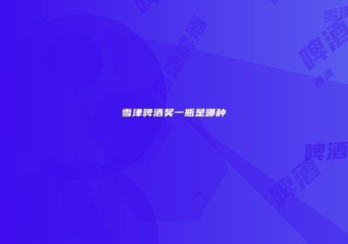雪津啤酒奖一瓶是哪种