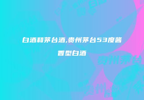 白酒和茅台酒,贵州茅台53度酱香型白酒