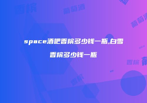 space酒吧香槟多少钱一瓶,白雪香槟多少钱一瓶