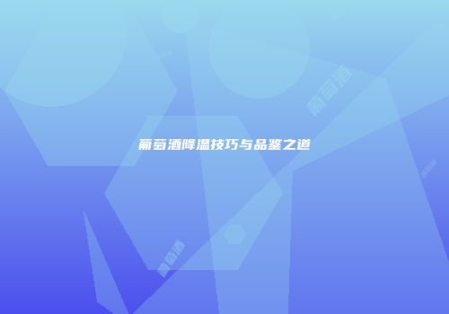 葡萄酒降温技巧与品鉴之道