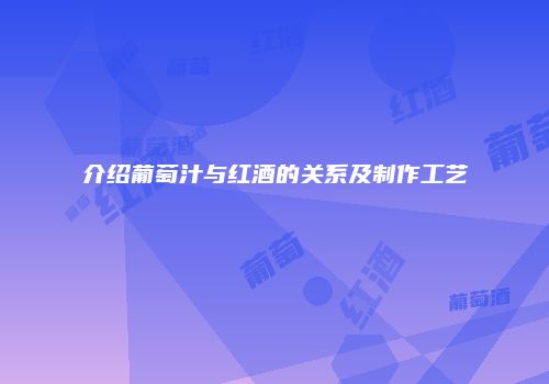 介绍葡萄汁与红酒的关系及制作工艺