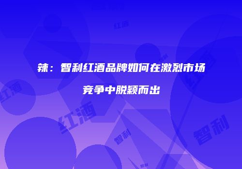 辣：智利红酒品牌如何在激烈市场竞争中脱颖而出