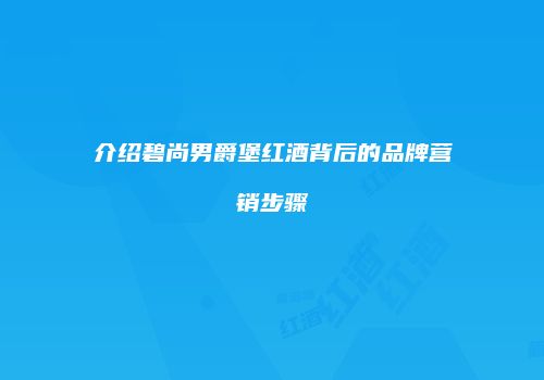 介绍碧尚男爵堡红酒背后的品牌营销步骤