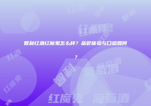 智利红酒红魔鬼怎么样？品尝体验与口感如何？