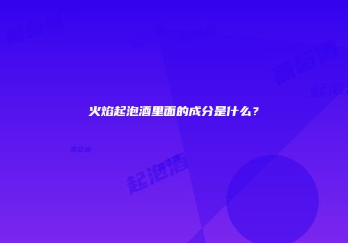 火焰起泡酒里面的成分是什么？