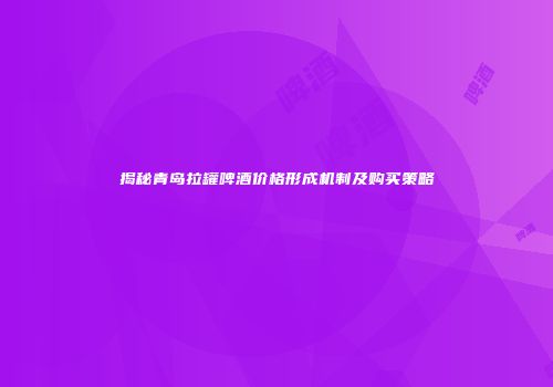 揭秘青岛拉罐啤酒价格形成机制及购买策略