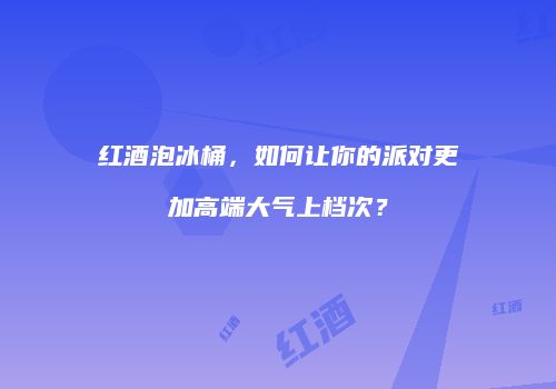 红酒泡冰桶，如何让你的派对更加高端大气上档次？