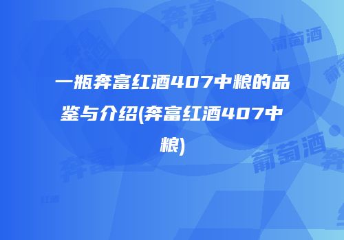 一瓶奔富红酒407中粮的品鉴与介绍(奔富红酒407中粮)