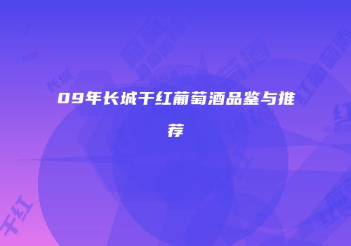 09年长城干红葡萄酒品鉴与推荐