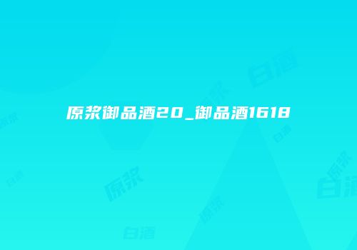 原浆御品酒20_御品酒1618
