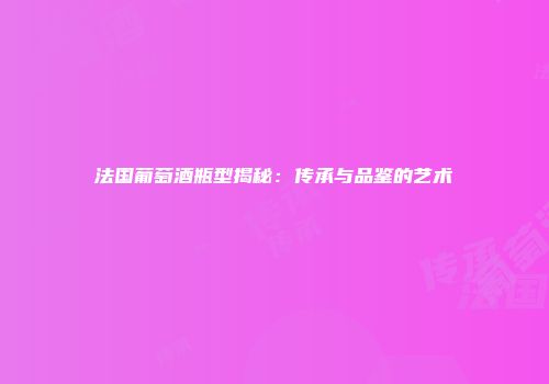 法国葡萄酒瓶型揭秘：传承与品鉴的艺术