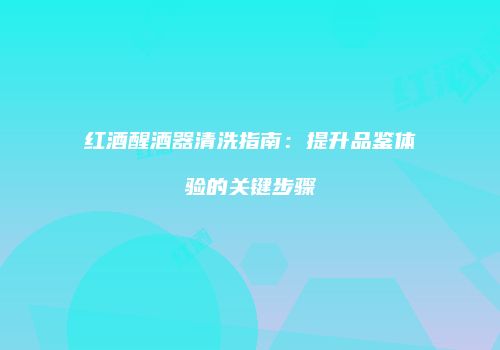 红酒醒酒器清洗指南：提升品鉴体验的关键步骤