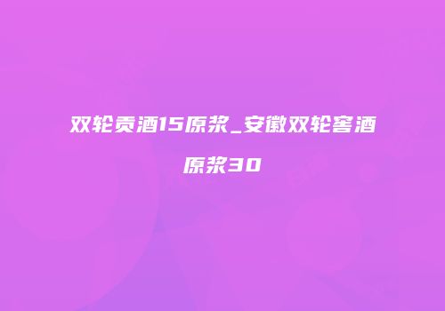 双轮贡酒15原浆_安徽双轮窖酒原浆30