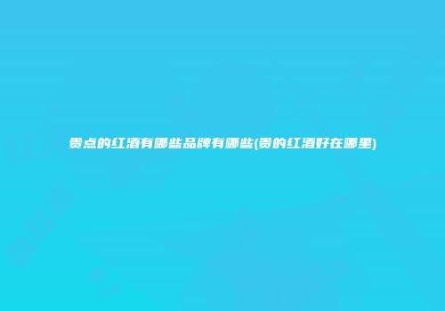 贵点的红酒有哪些品牌有哪些(贵的红酒好在哪里)