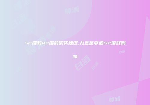52度和42度的购买建议,九五至尊酒52度好喝吗