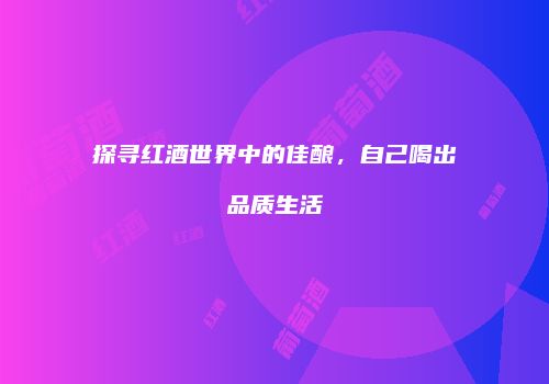 探寻红酒世界中的佳酿，自己喝出品质生活
